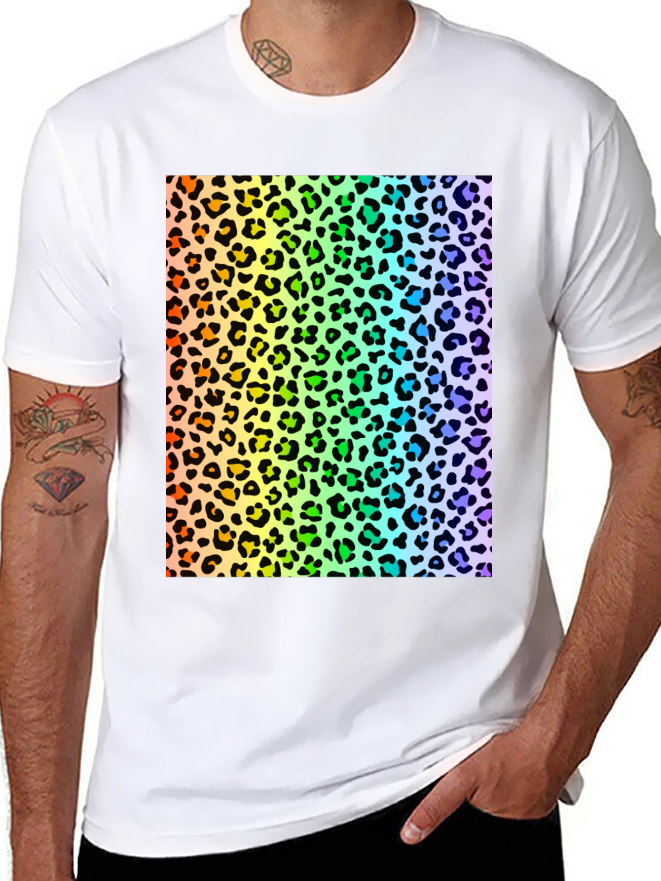 Rainbow Leopard Print T-Shirt