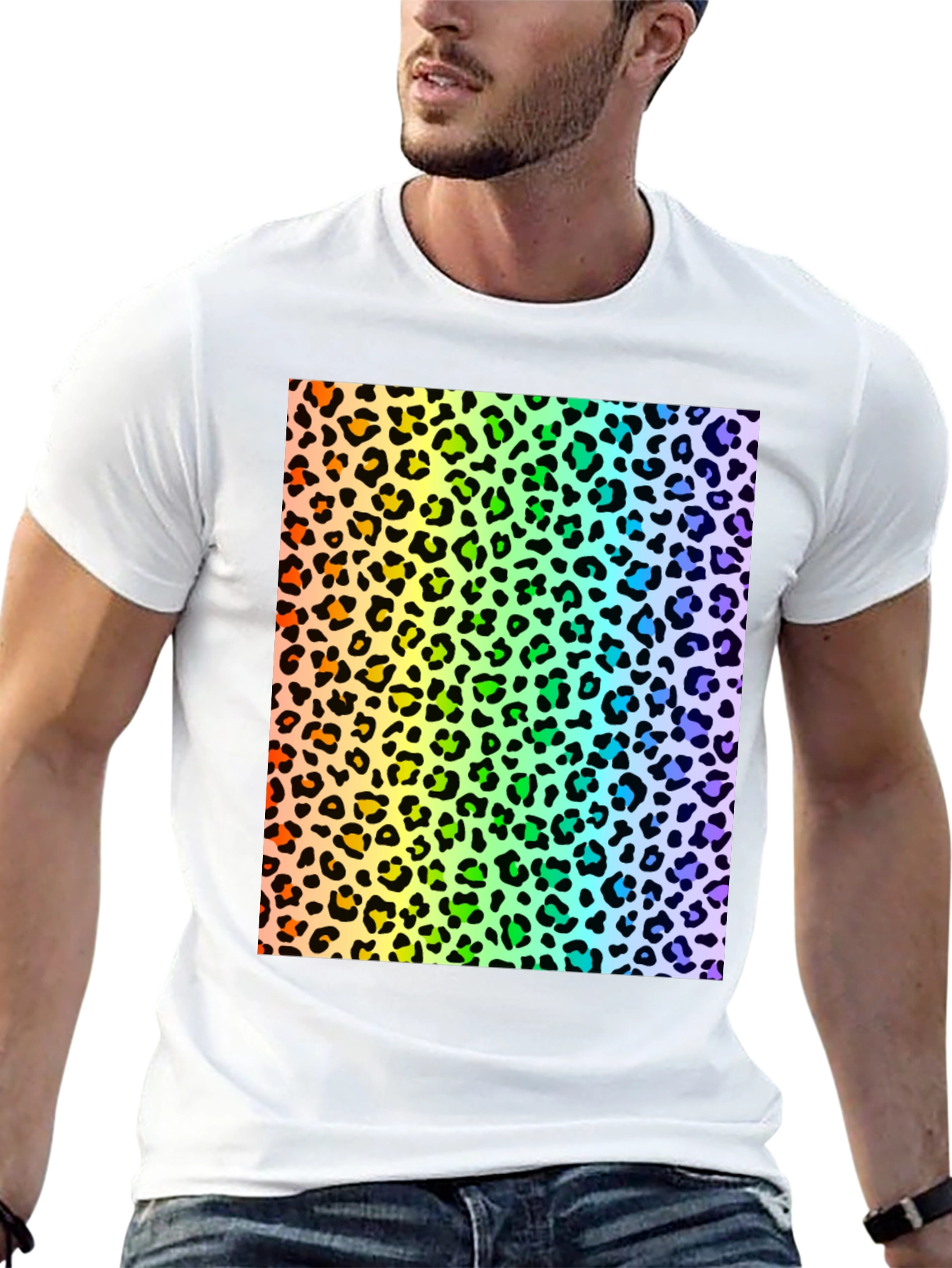 Rainbow Leopard Print T-Shirt