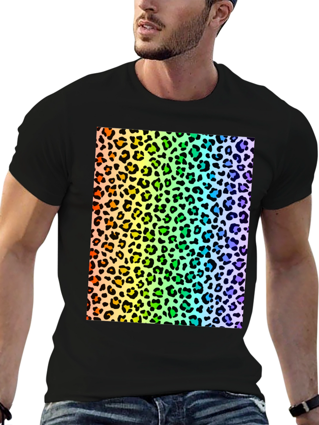 Rainbow Leopard Print T-Shirt