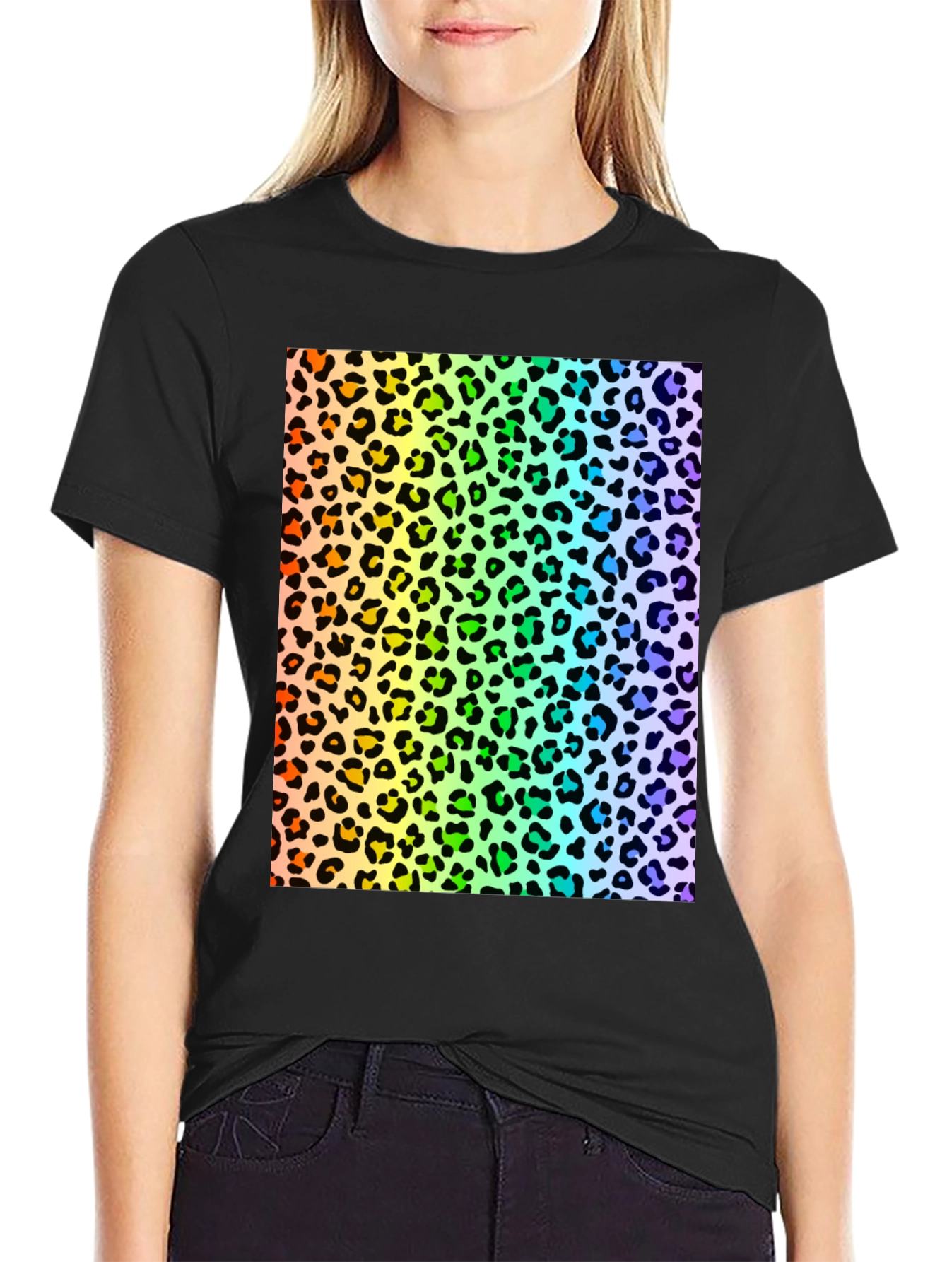 Rainbow Leopard Print T-Shirt