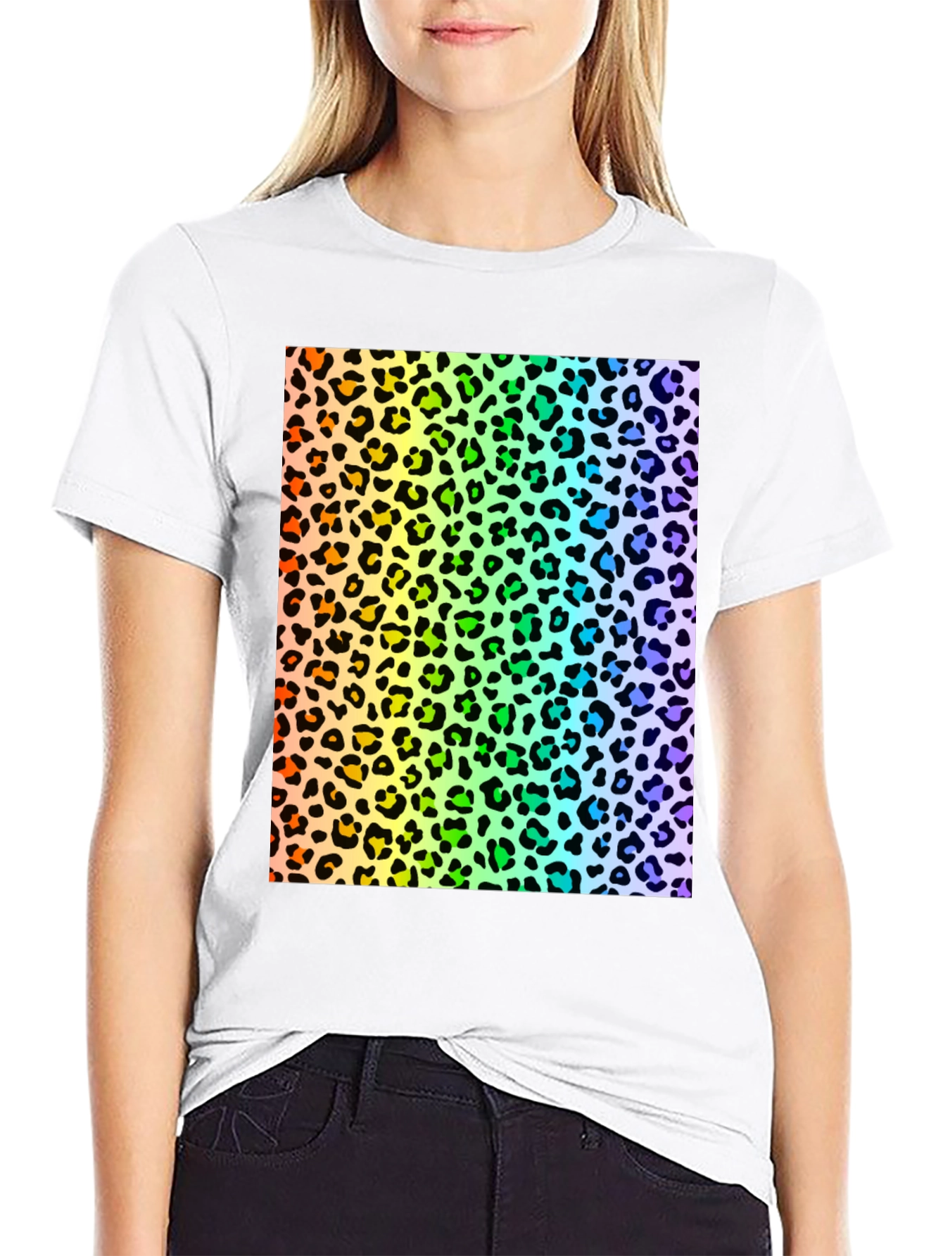Rainbow Leopard Print T-Shirt