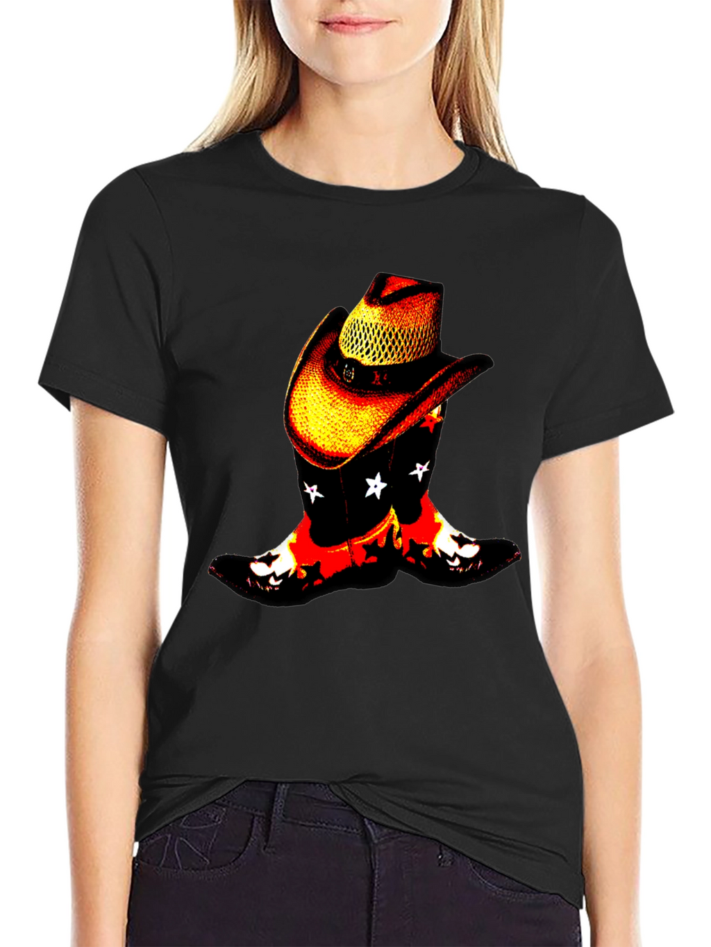 Cowboy Boots & Hat Graphic Tee - Western Style