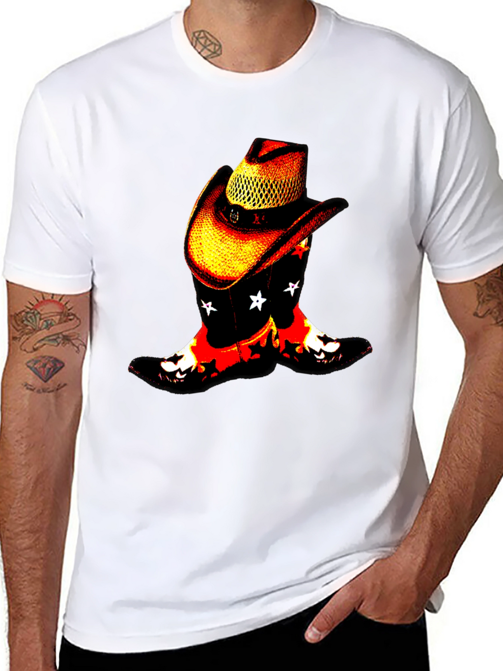 Cowboy Boots & Hat Graphic Tee - Western Style