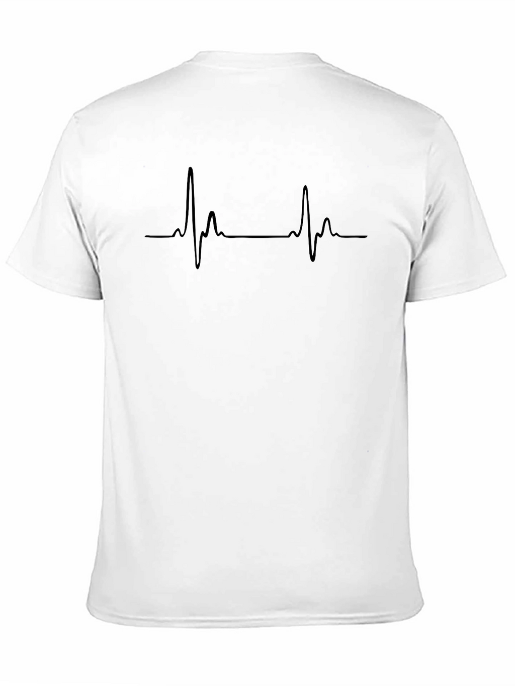 Mens Black Heartbeat Graphic Tee