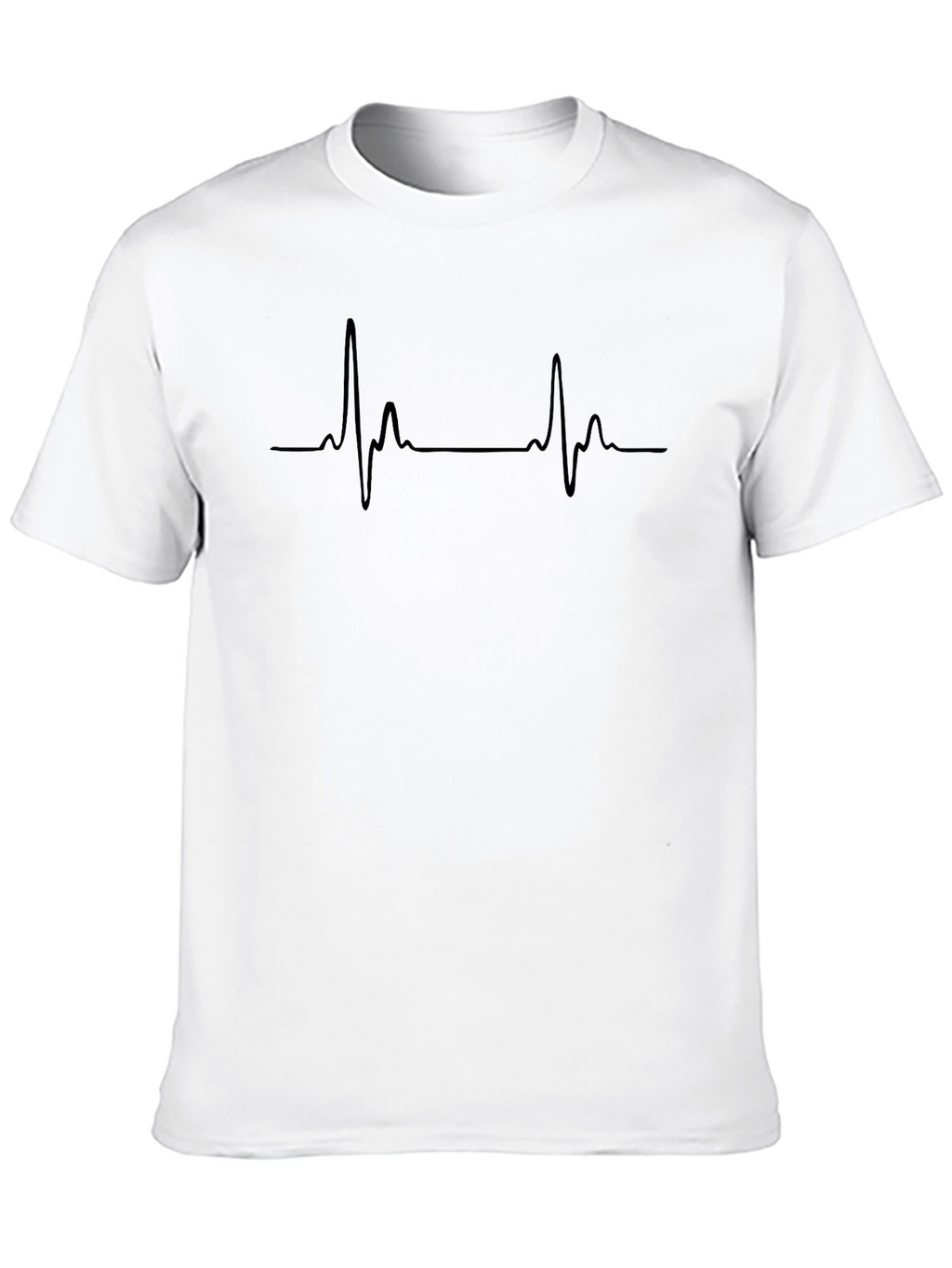 Mens Black Heartbeat Graphic Tee
