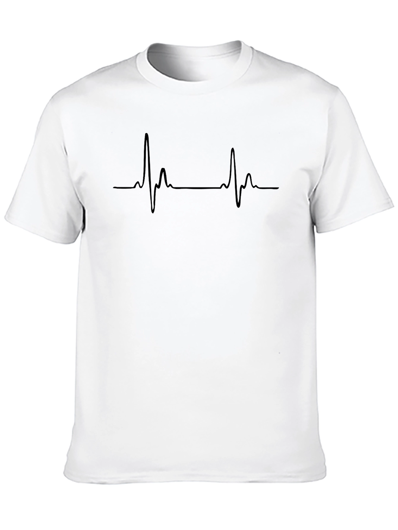 Mens Black Heartbeat Graphic Tee