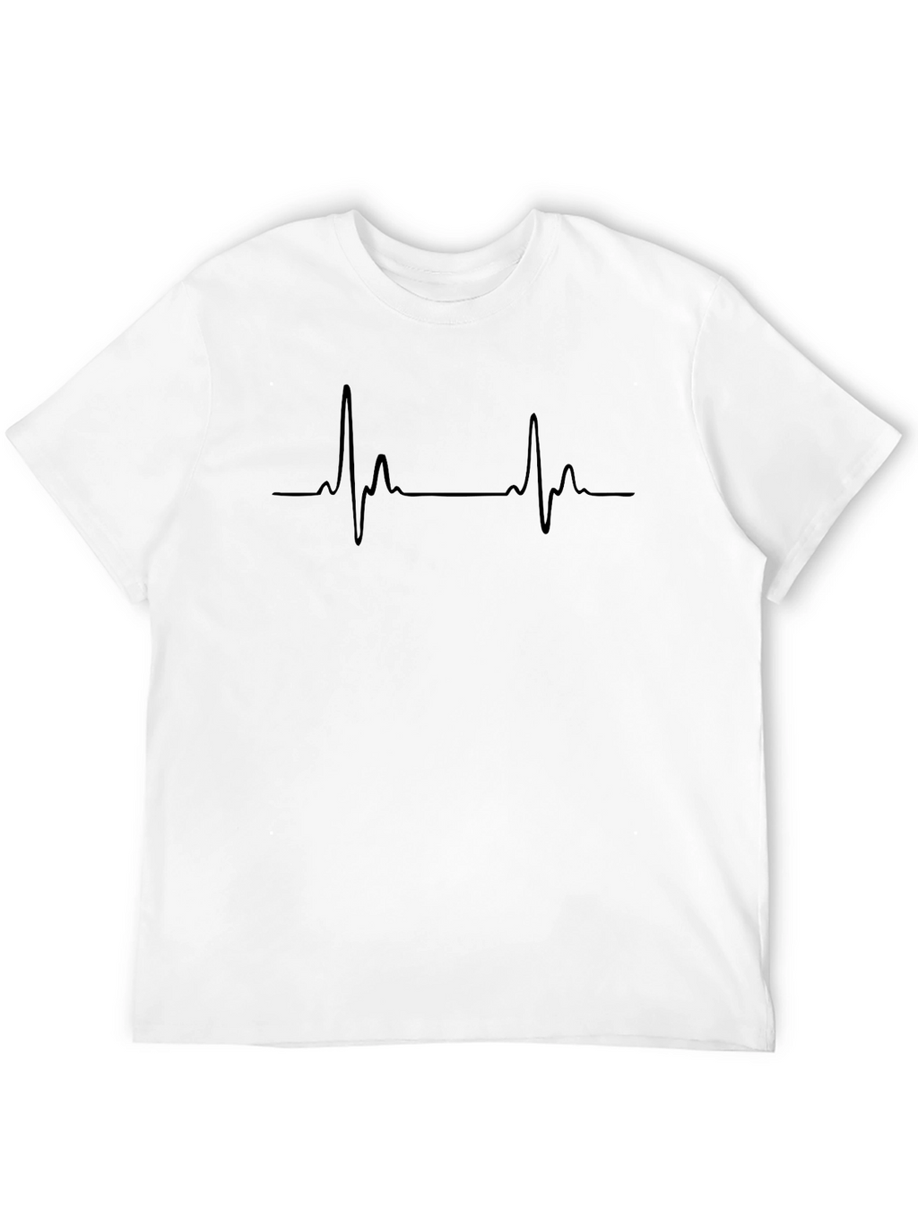 Mens Black Heartbeat Graphic Tee