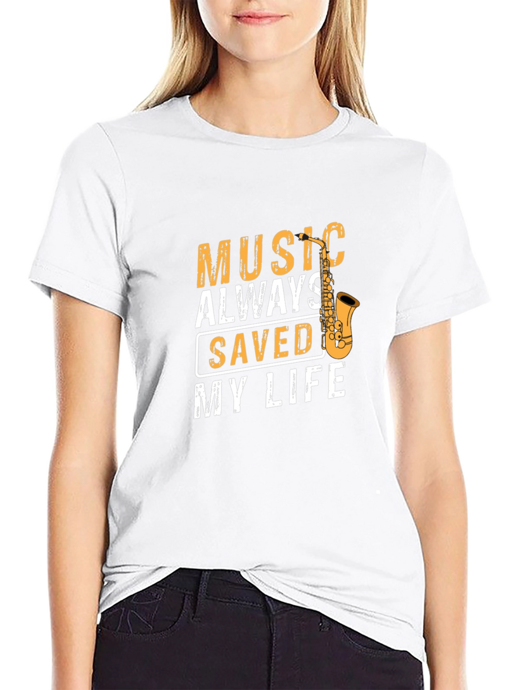 Music Saved My Life T-Shirt - Saxophone Graphic Tee