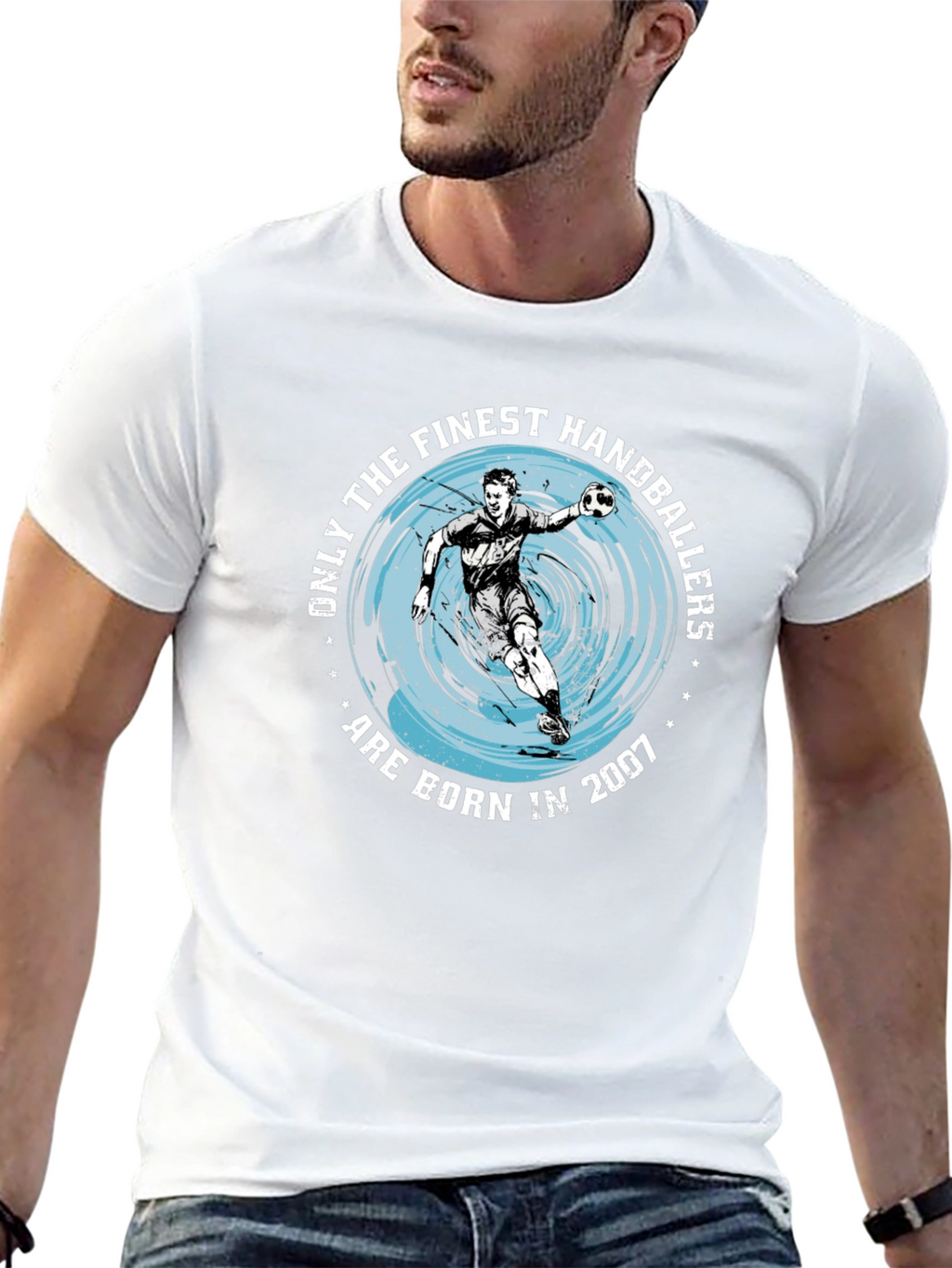 Finest Handballers Born in 2007 Black T-Shirt