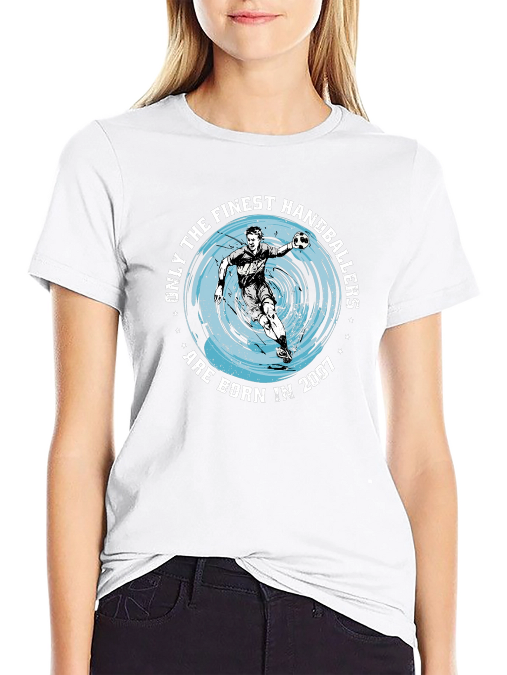 Finest Handballers Born in 2007 Black T-Shirt