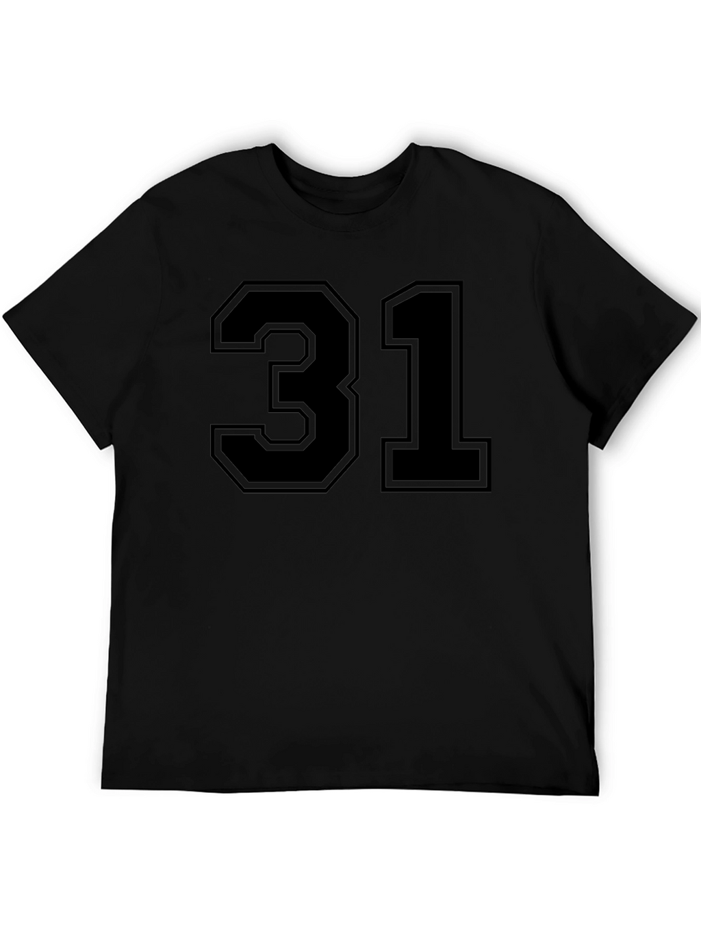 Black T-Shirt with Number 31 Graphic Print
