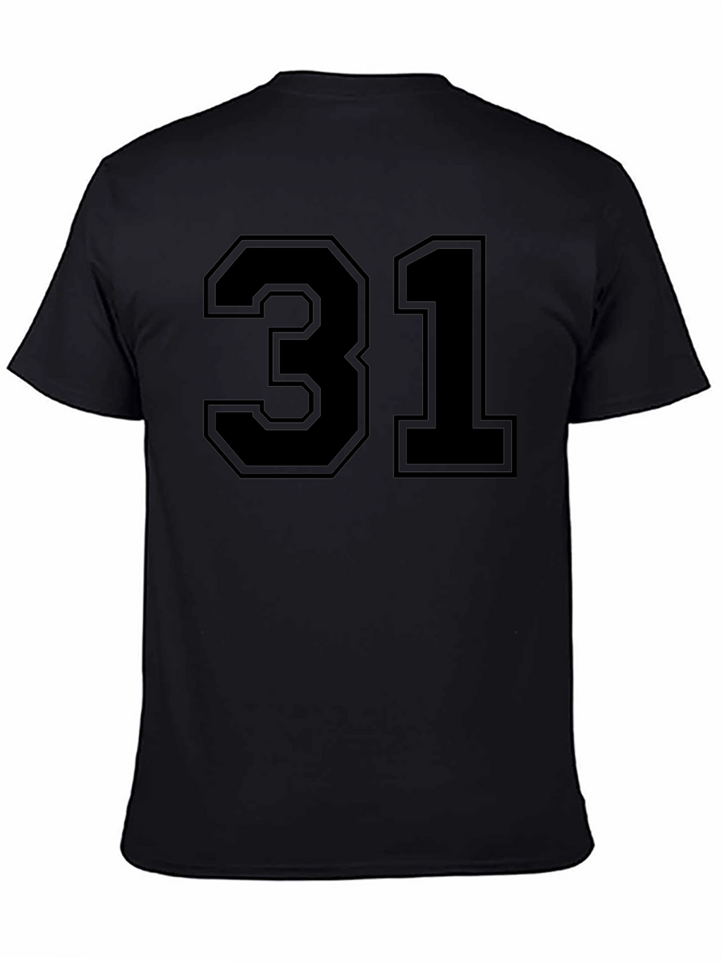 Black T-Shirt with Number 31 Graphic Print