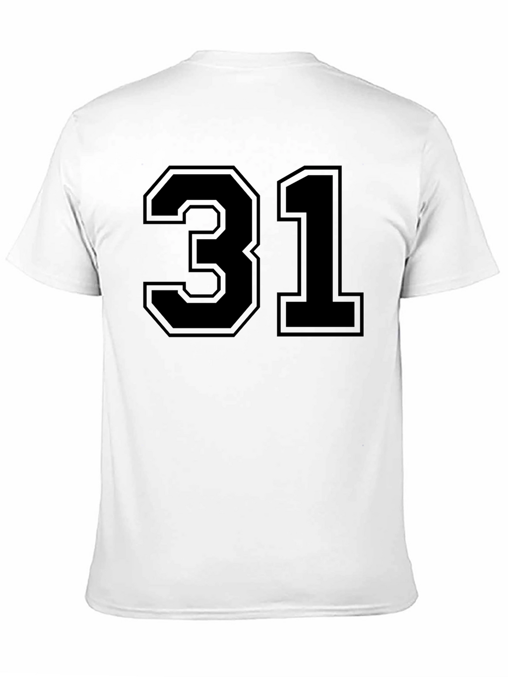 Black T-Shirt with Number 31 Graphic Print