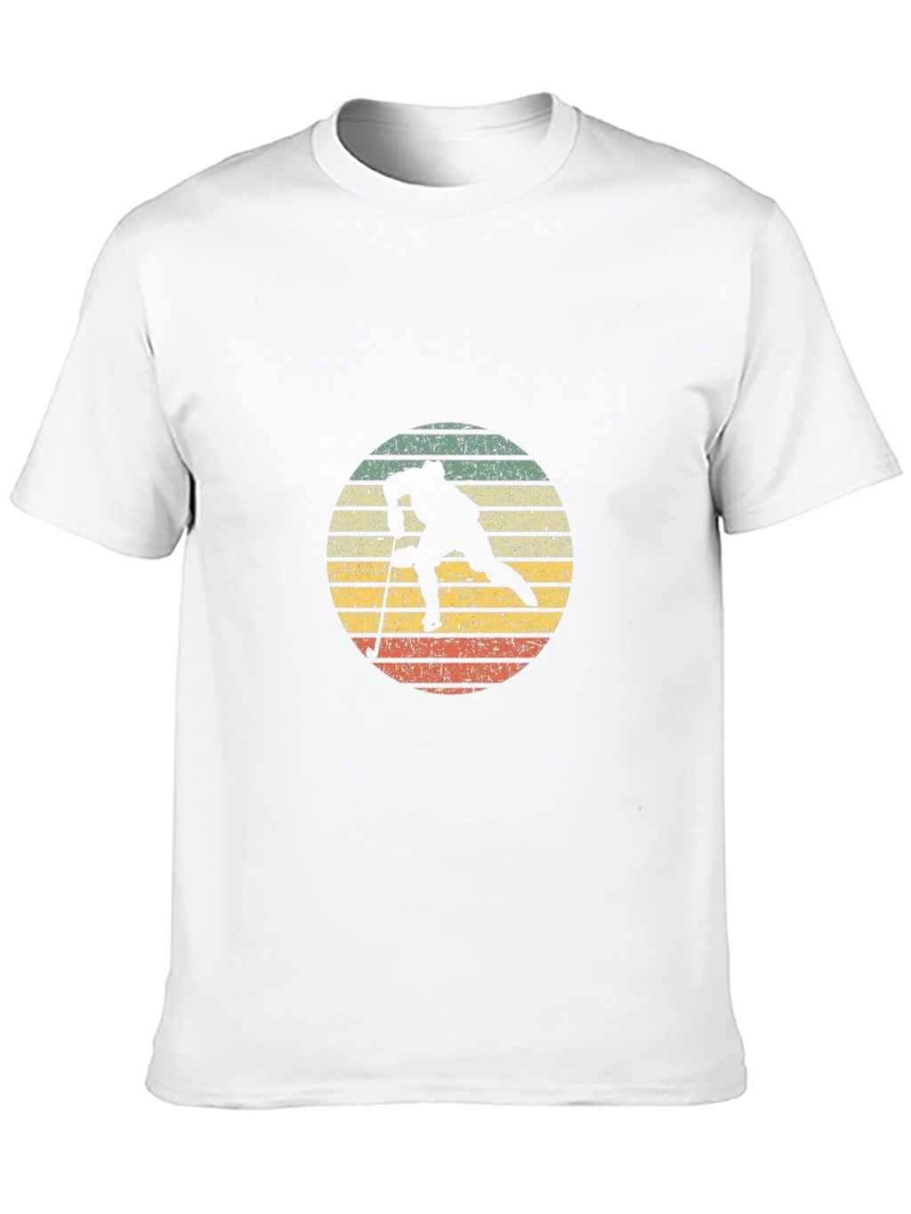 Retro Ski Silhouette Graphic Tee - Black Cotton Blend