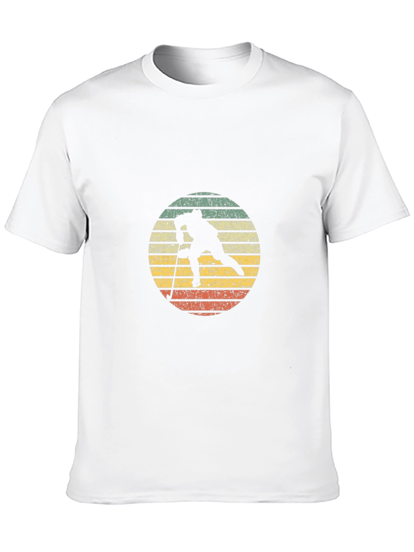 Retro Ski Silhouette Graphic Tee - Black Cotton Blend