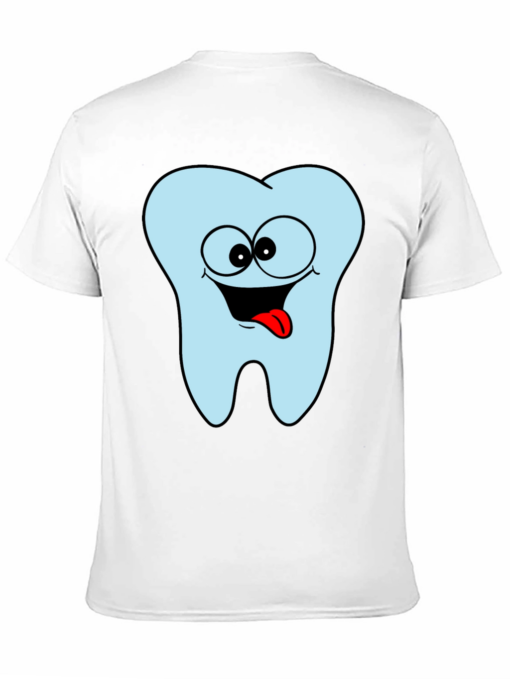 Funny Tooth Cartoon Graphic Black Tee