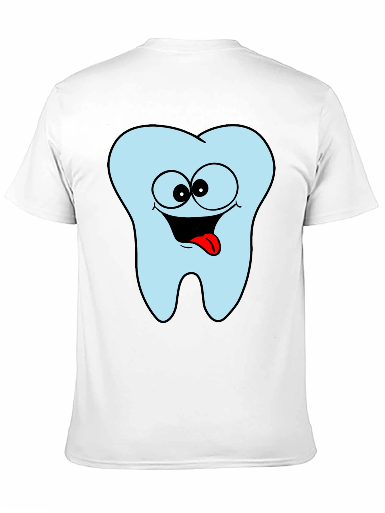Funny Tooth Cartoon Graphic Black Tee