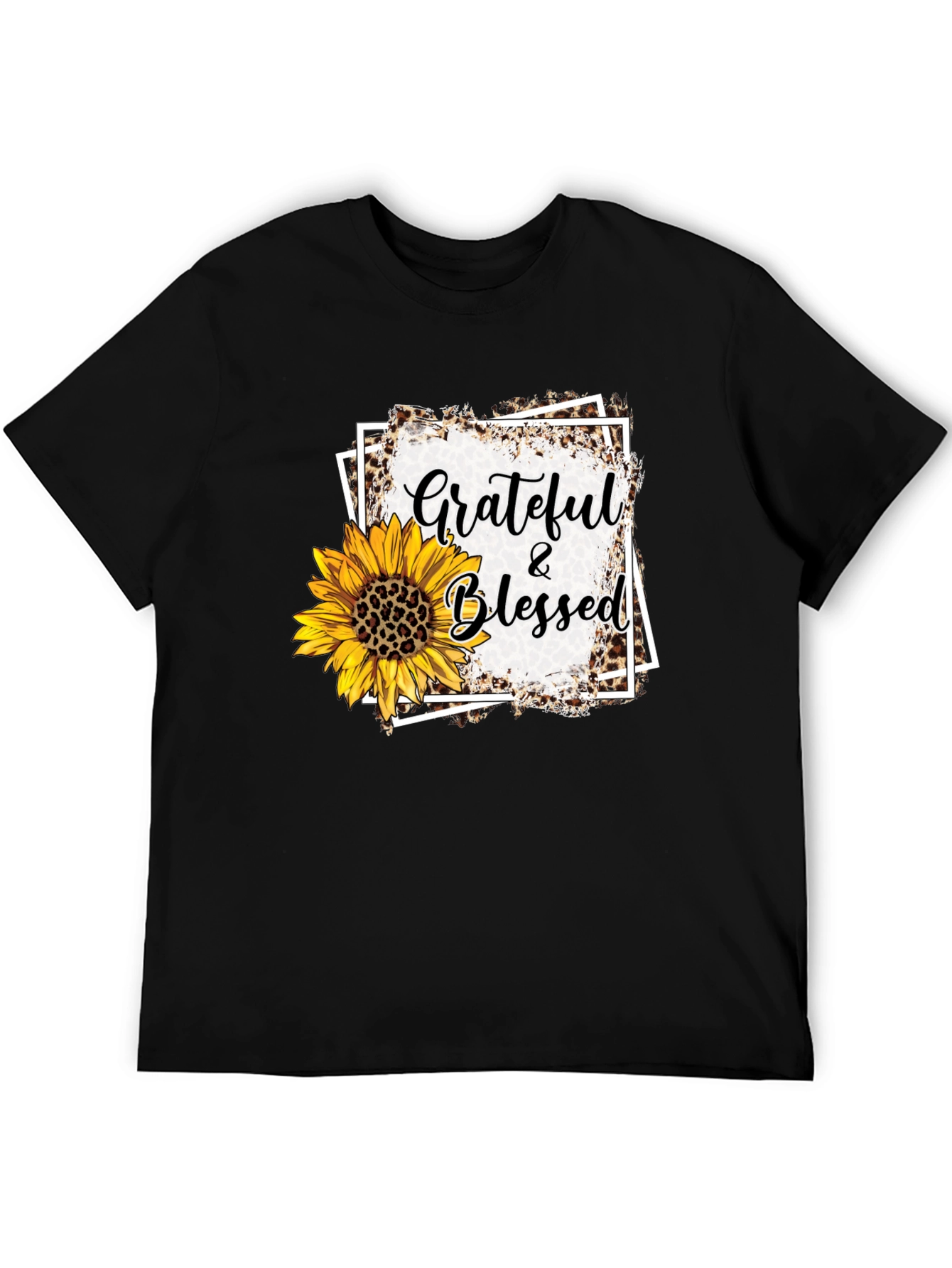 Grateful & Blessed Sunflower Graphic Tee