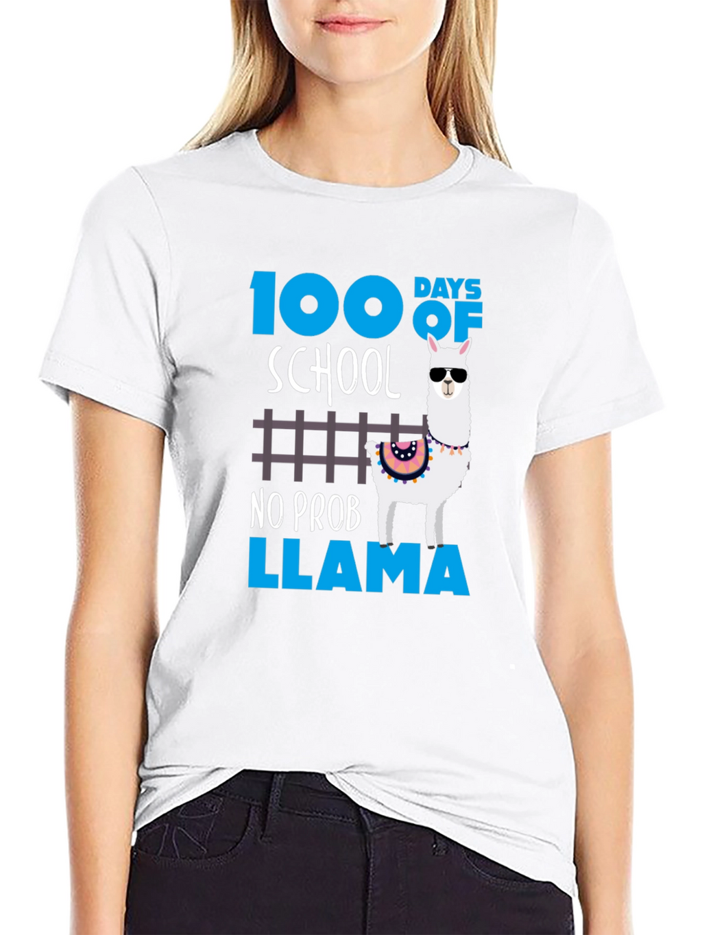 100 Days of School No Prob Llama Graphic Tee