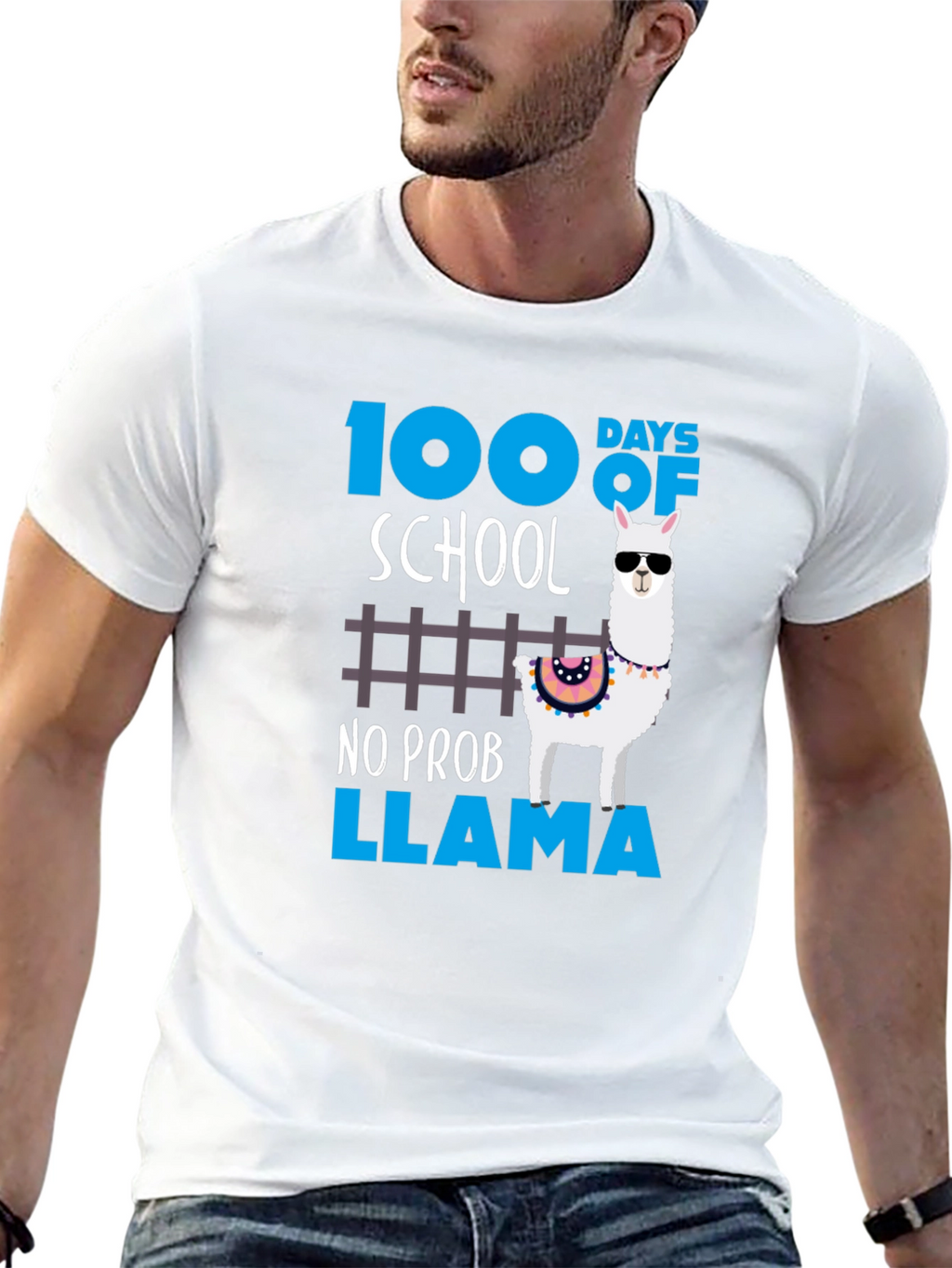 100 Days of School No Prob Llama Graphic Tee