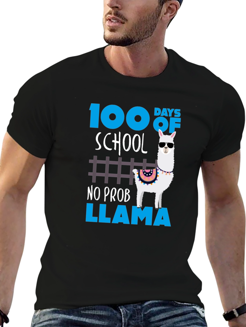 100 Days of School No Prob Llama Graphic Tee