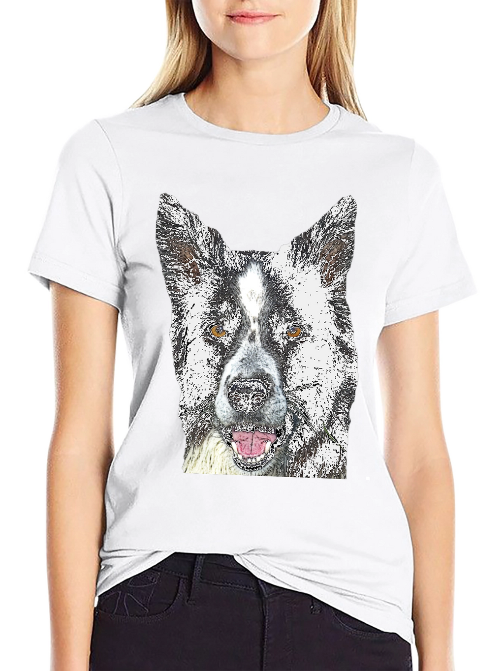 Dog Graphic Tee - Akita Print Black T-Shirt