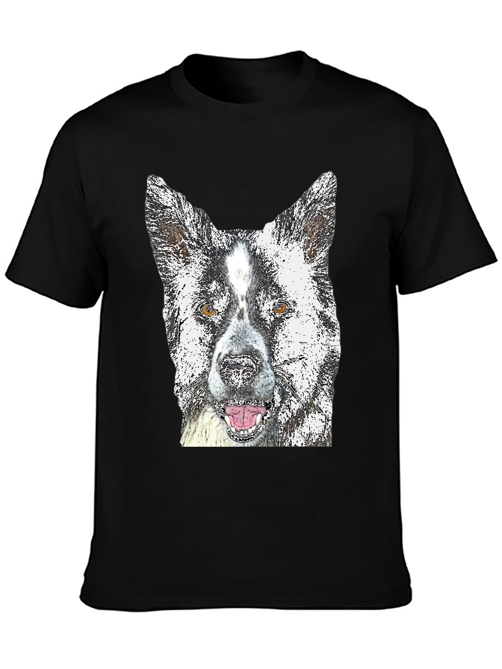 Dog Graphic Tee - Akita Print Black T-Shirt