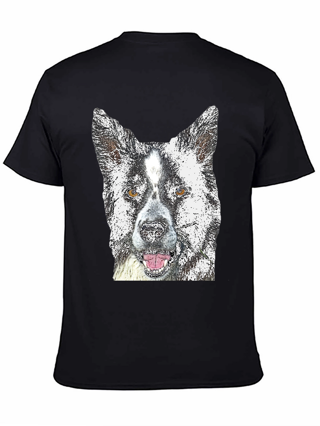 Dog Graphic Tee - Akita Print Black T-Shirt