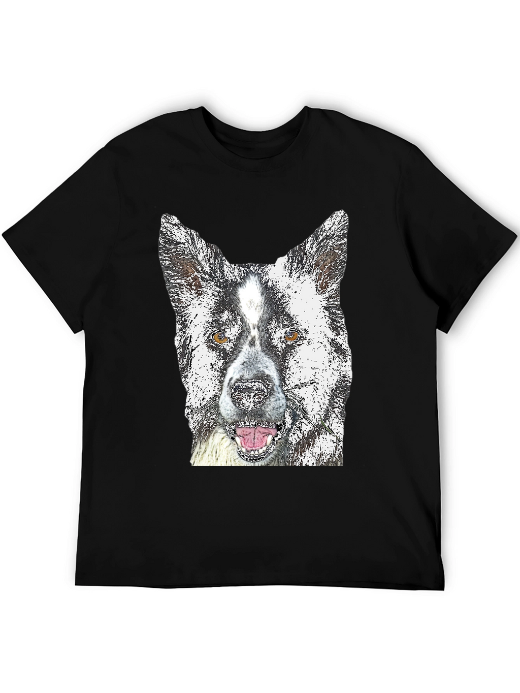 Dog Graphic Tee - Akita Print Black T-Shirt