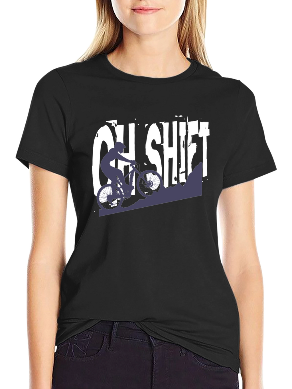 OH SHIFT Mountain Biking T-Shirt - Black