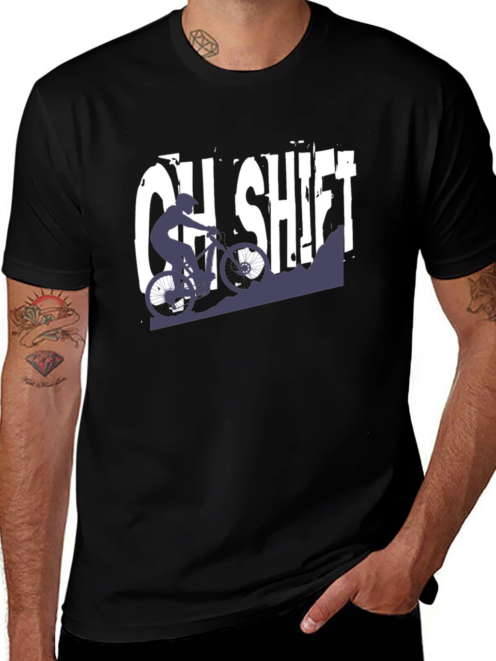 OH SHIFT Mountain Biking T-Shirt - Black