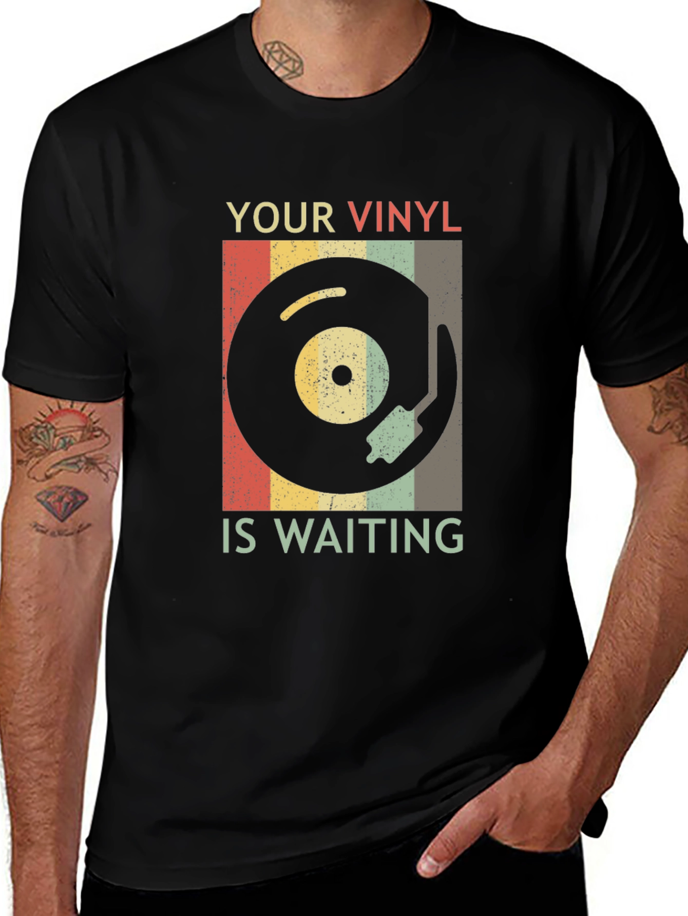 Retro Vinyl Record T-Shirt - Your Vinyl is Waiting