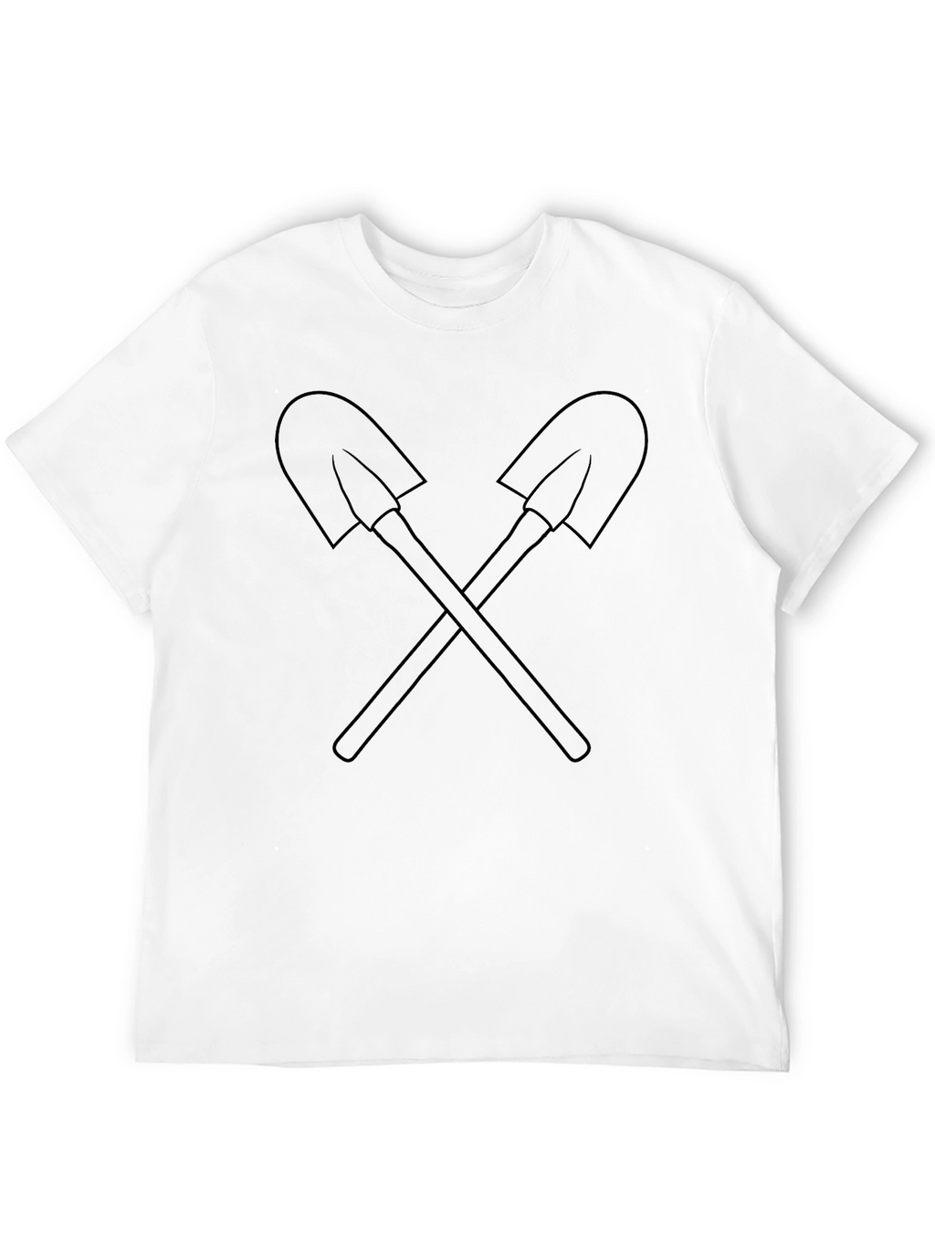 Crossed Shovels Graphic Tee - Classic Black Cotton T-Shirt
