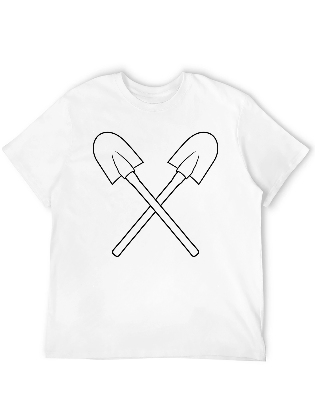 Crossed Shovels Graphic Tee - Classic Black Cotton T-Shirt