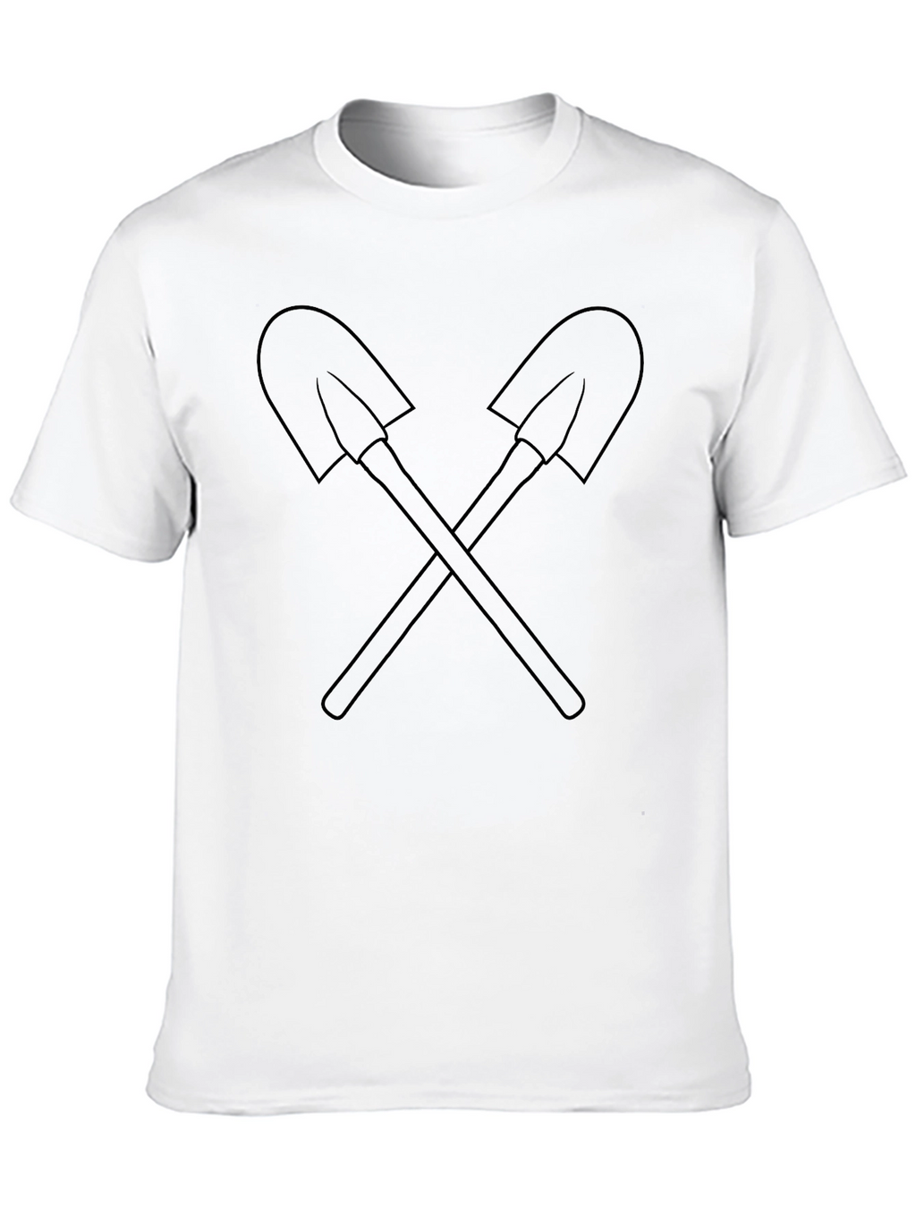 Crossed Shovels Graphic Tee - Classic Black Cotton T-Shirt