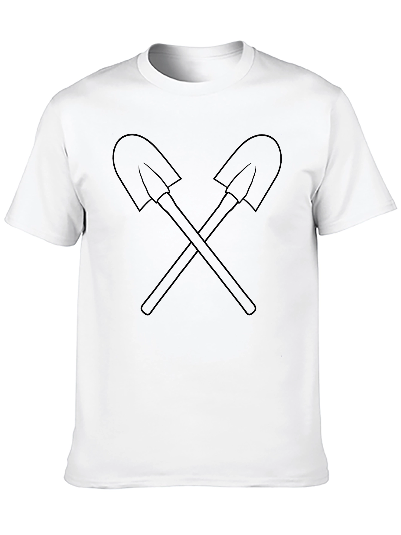 Crossed Shovels Graphic Tee - Classic Black Cotton T-Shirt